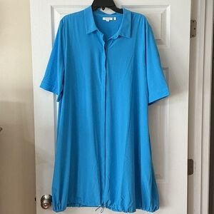 Chico's Vibrant Aqua Blue Women's Shirt Dress